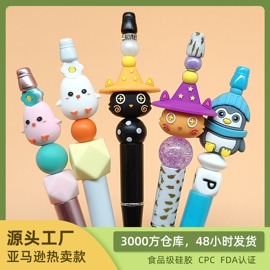 Wholesale 20pcs/pack 3D silicone beads cartoon three-dimensional food grade silicone beads